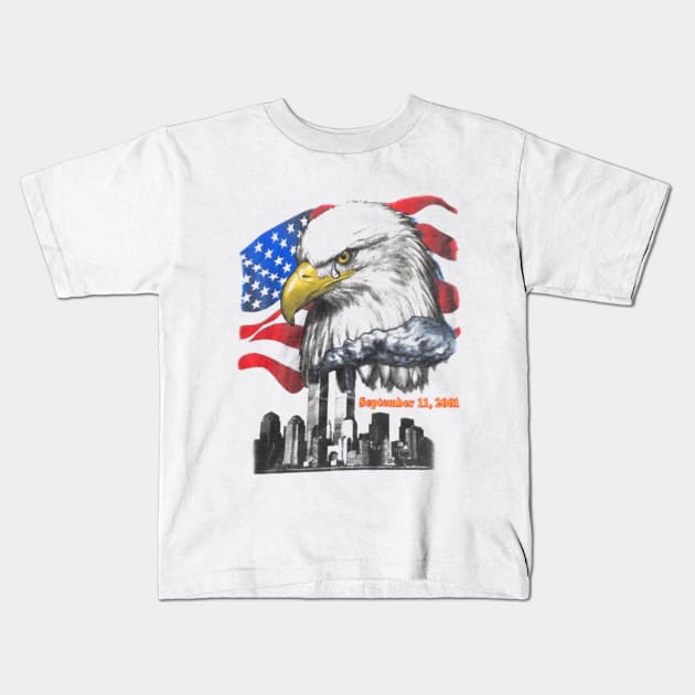 Vintage Style 9/11 Kids T-Shirt by dwatkins